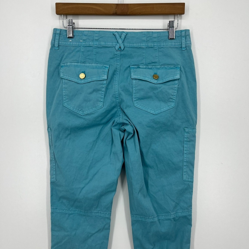 White House Black Market Cargo Pants Women's Size 2 Blue Slim Crop Tactical - Picture 6 of 12